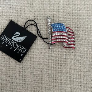 Swarovski flag pin